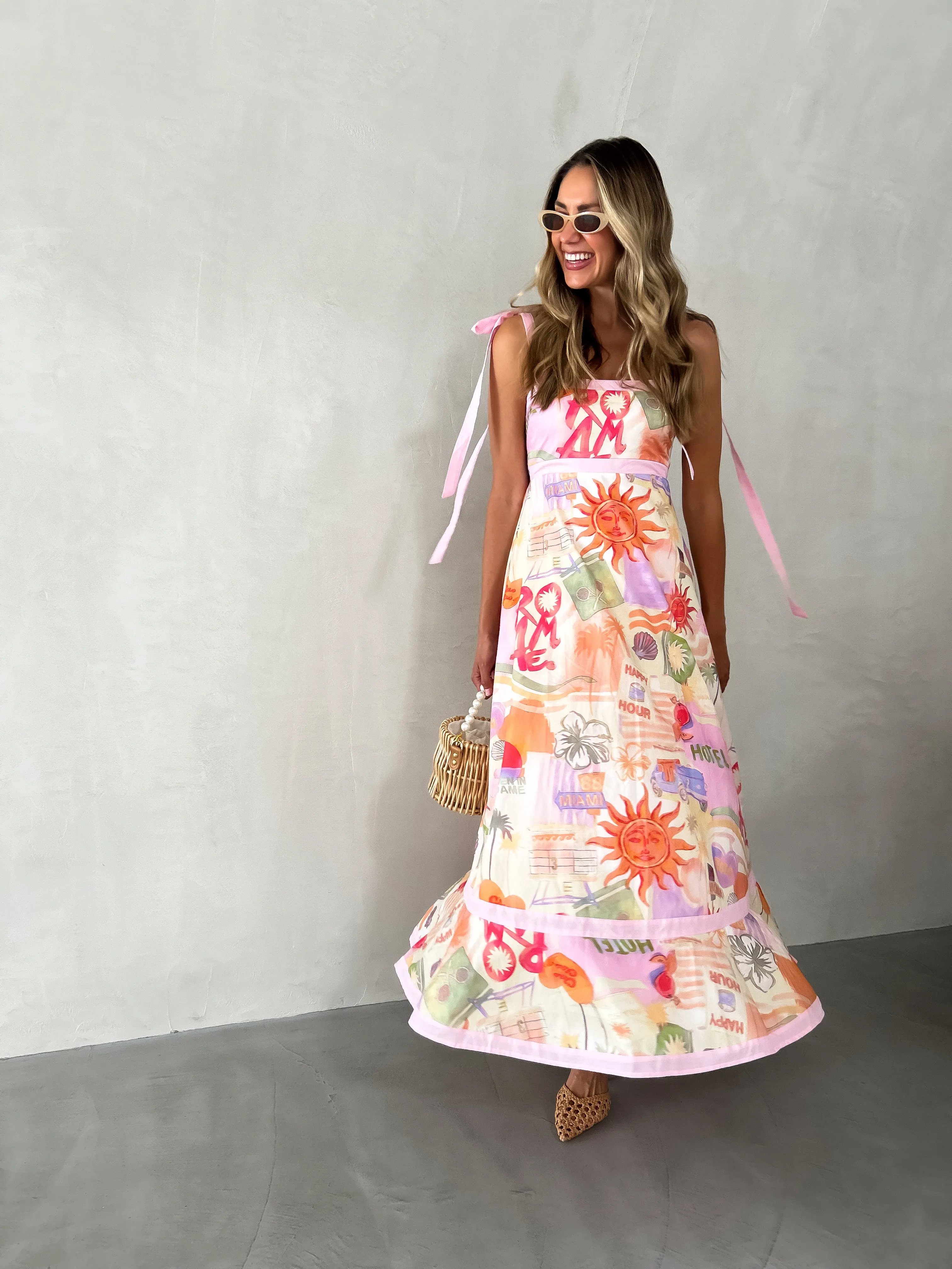 JOSIE Midi Dress - Hotel California Print