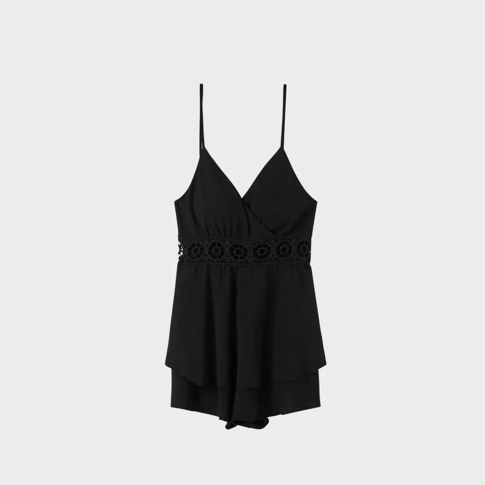 Jumpsuit with Crossed Bodice