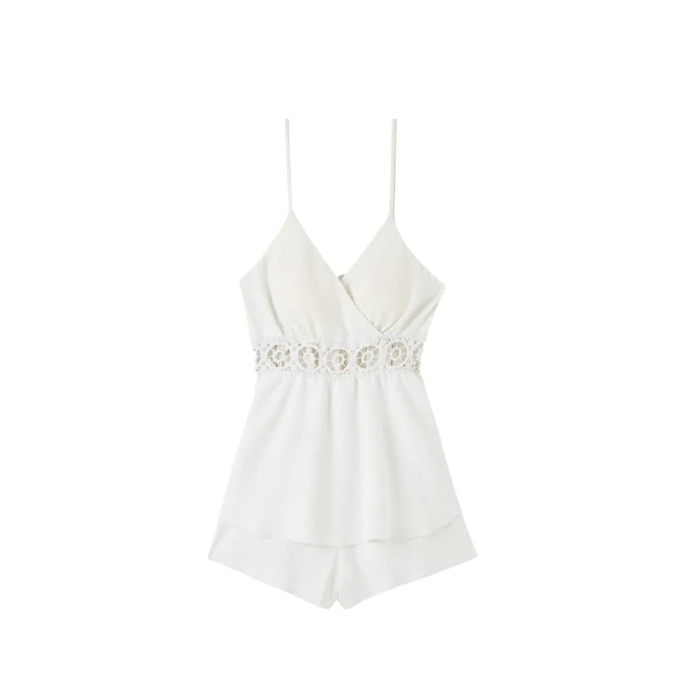 Jumpsuit with Crossed Bodice
