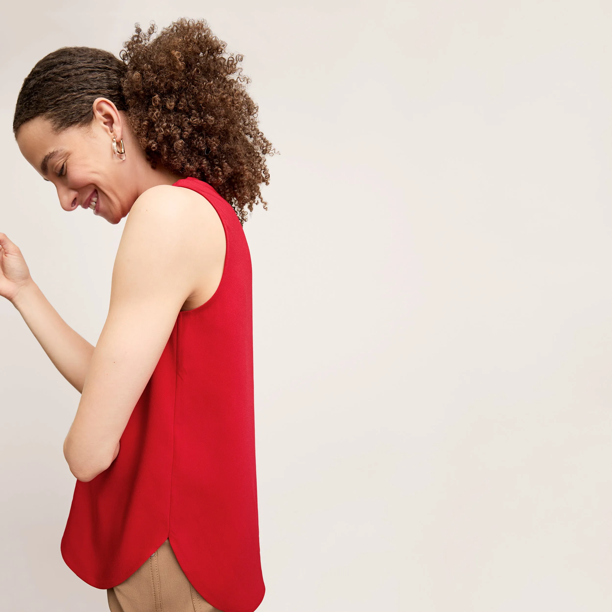 Katrina Top - Eco Sateen :: Maraschino