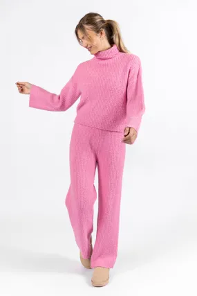 Keep It Comfy Candy Pink Fuzzy Turtleneck Sweater Set