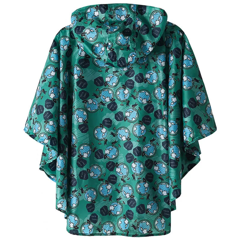 Kids Waterproof Rain Poncho Coat with Color Matched Storage Bag