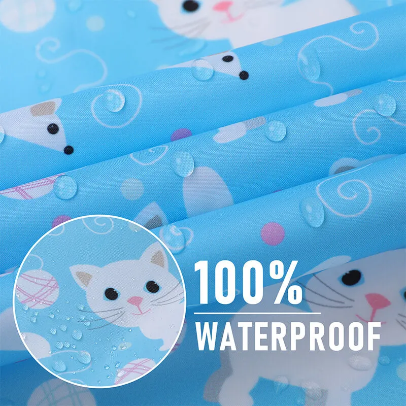 Kids Waterproof Rain Poncho Coat with Color Matched Storage Bag