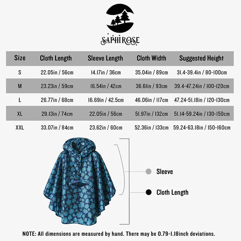 Kids Waterproof Rain Poncho Coat with Color Matched Storage Bag