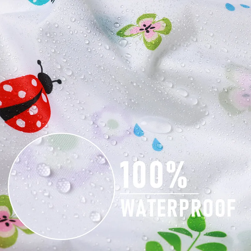 Kids Waterproof Rain Poncho Coat with Color Matched Storage Bag