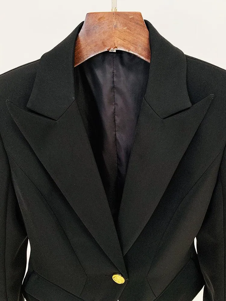 Ladies Solid Color Lapel Neck Blazer Coat L103