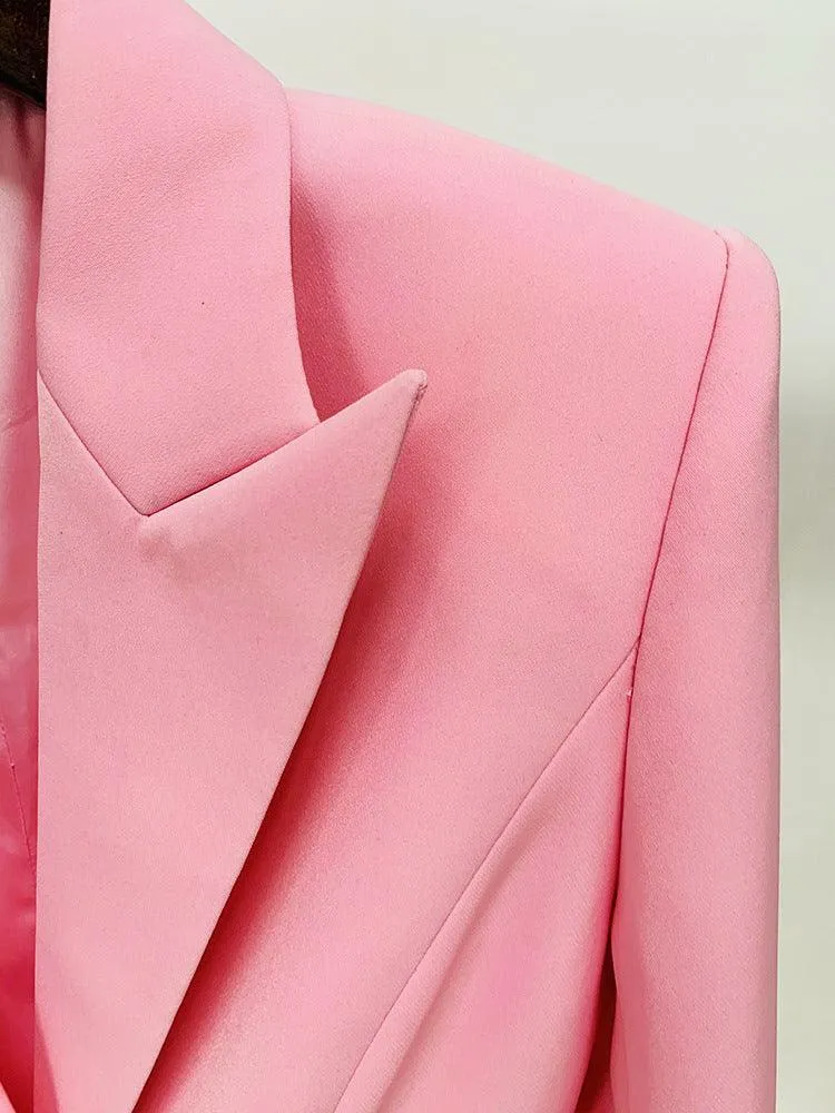 Ladies Solid Color Lapel Neck Blazer Coat L103