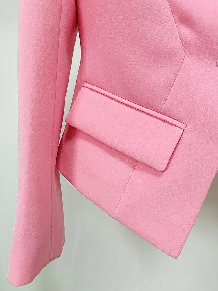 Ladies Solid Color Lapel Neck Blazer Coat L103