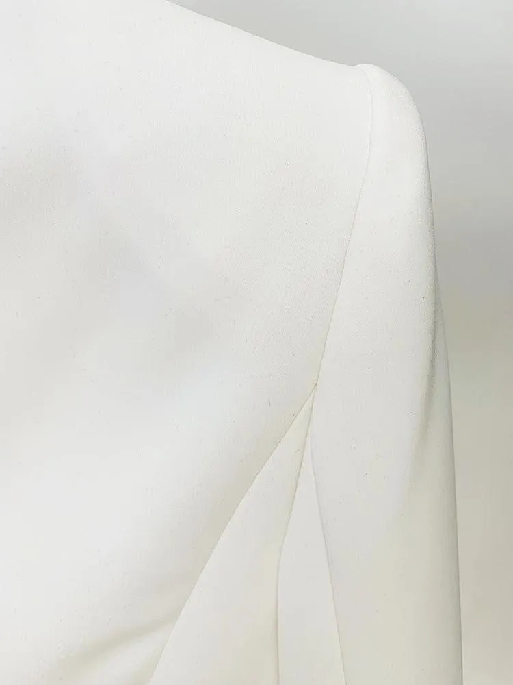 Ladies Solid Color Lapel Neck Blazer Coat L103