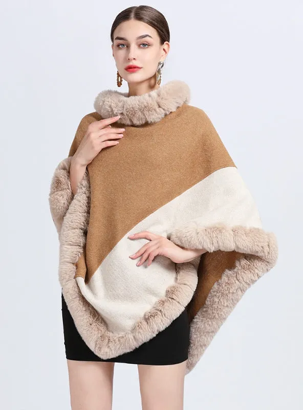 Large Size Knitted Pullover Shawl Cloak