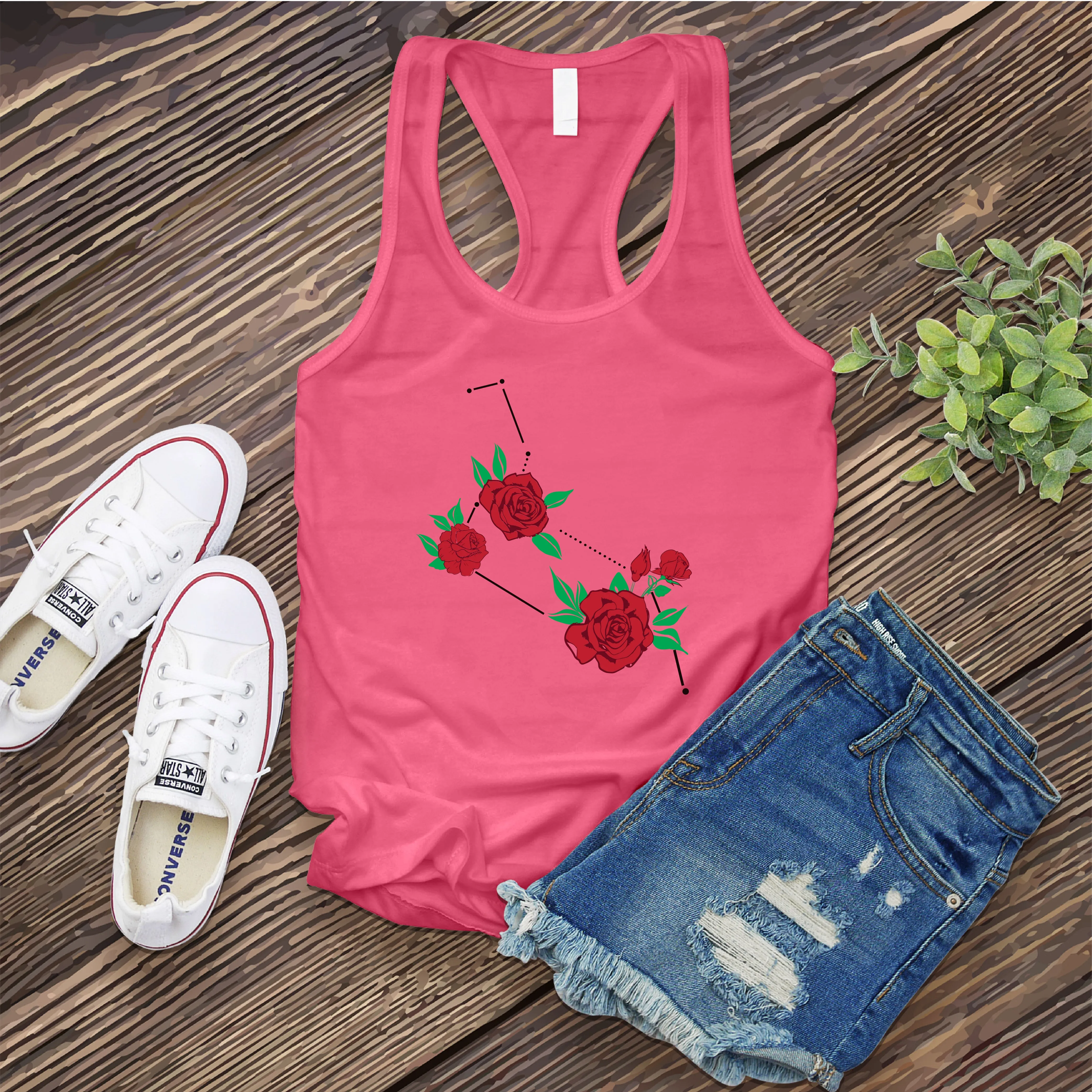 Leo Rose Constellation Women's Tank Top