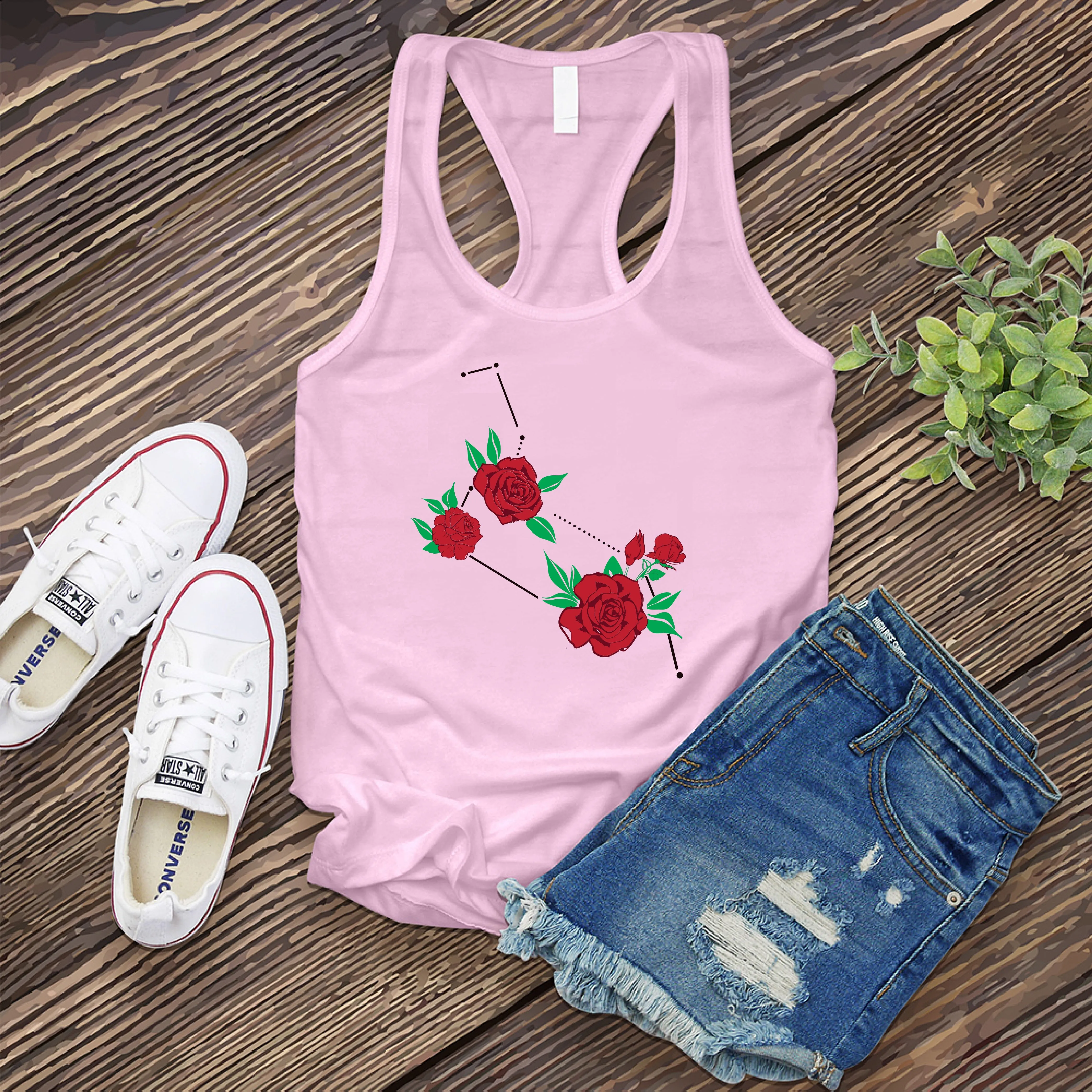 Leo Rose Constellation Women's Tank Top