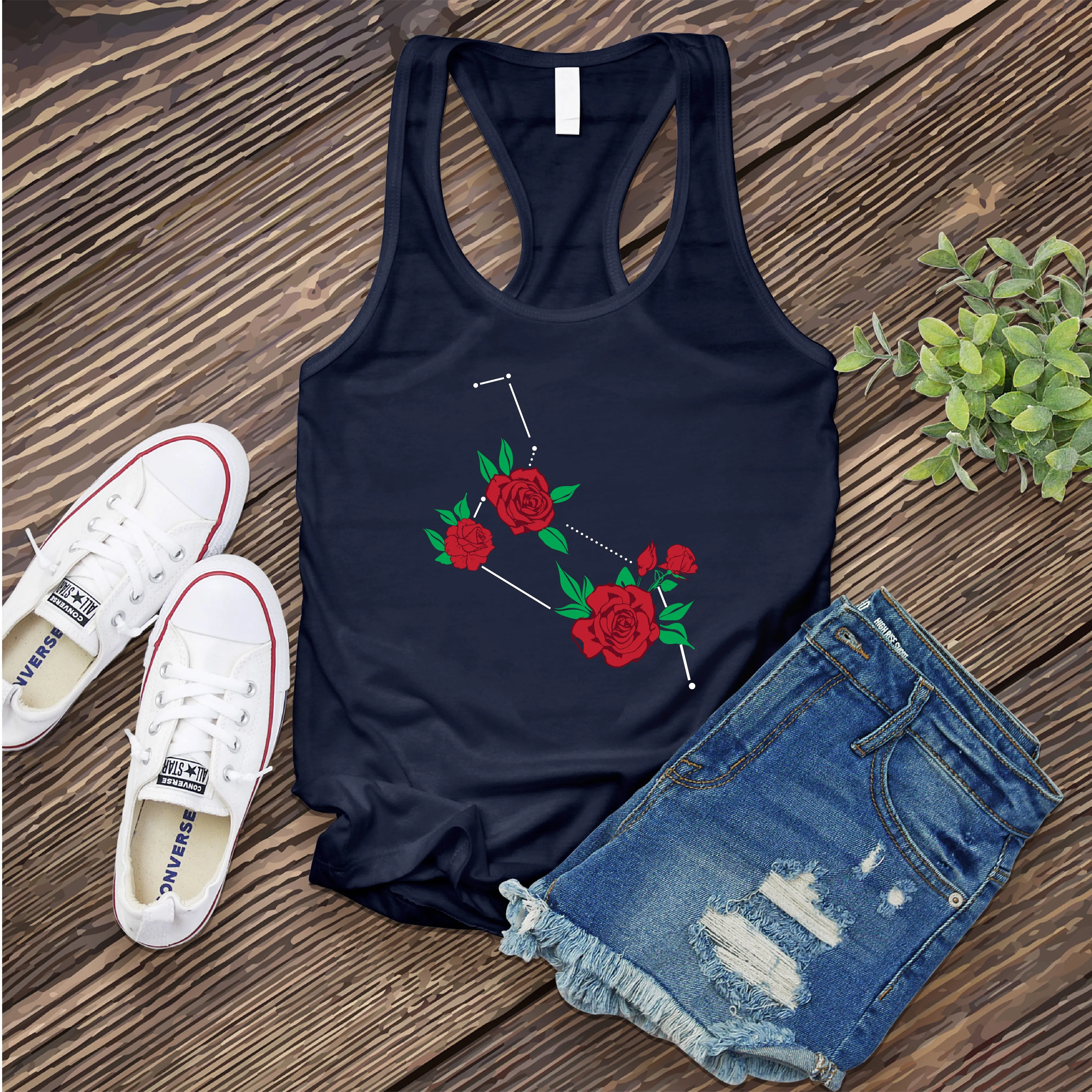 Leo Rose Constellation Women's Tank Top