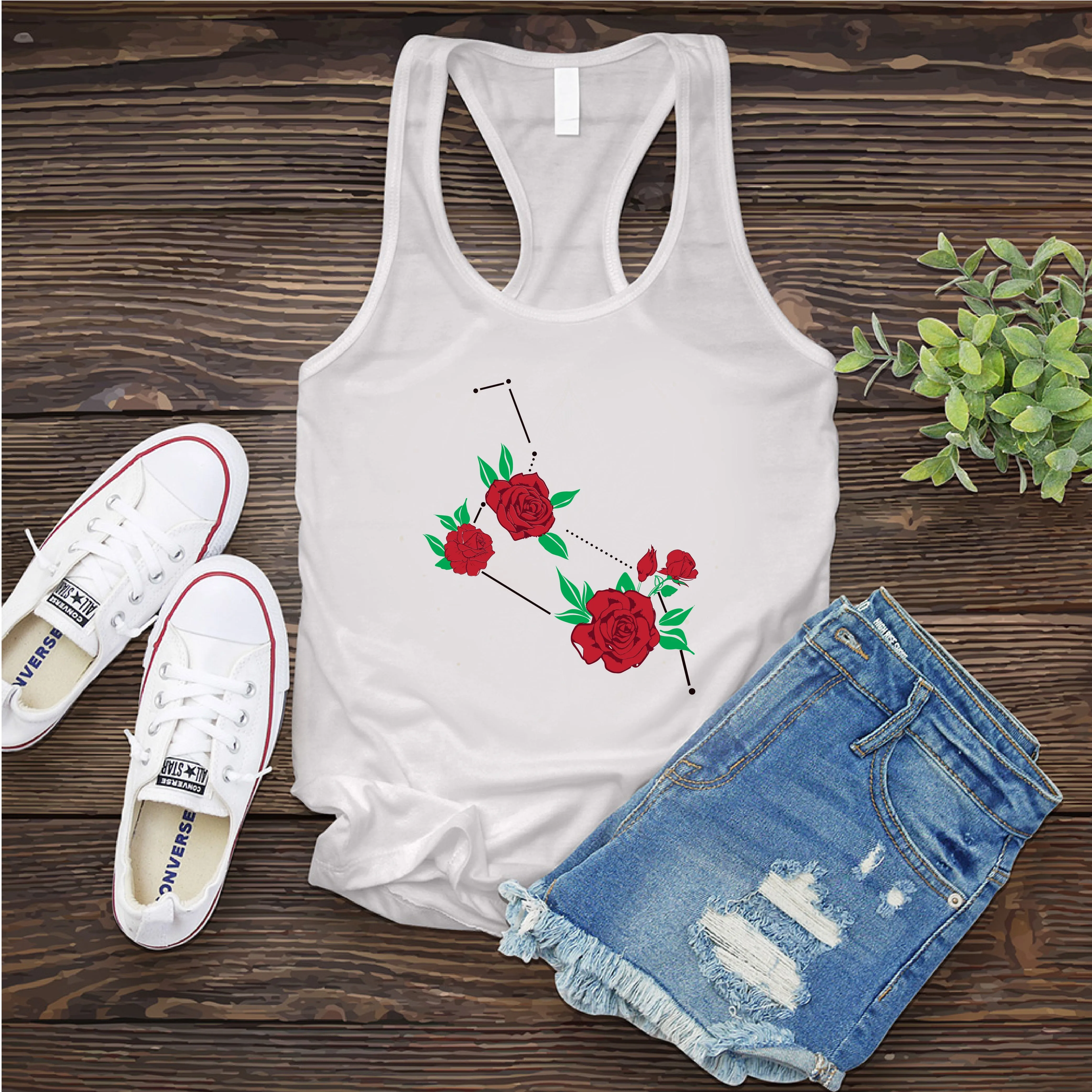 Leo Rose Constellation Women's Tank Top