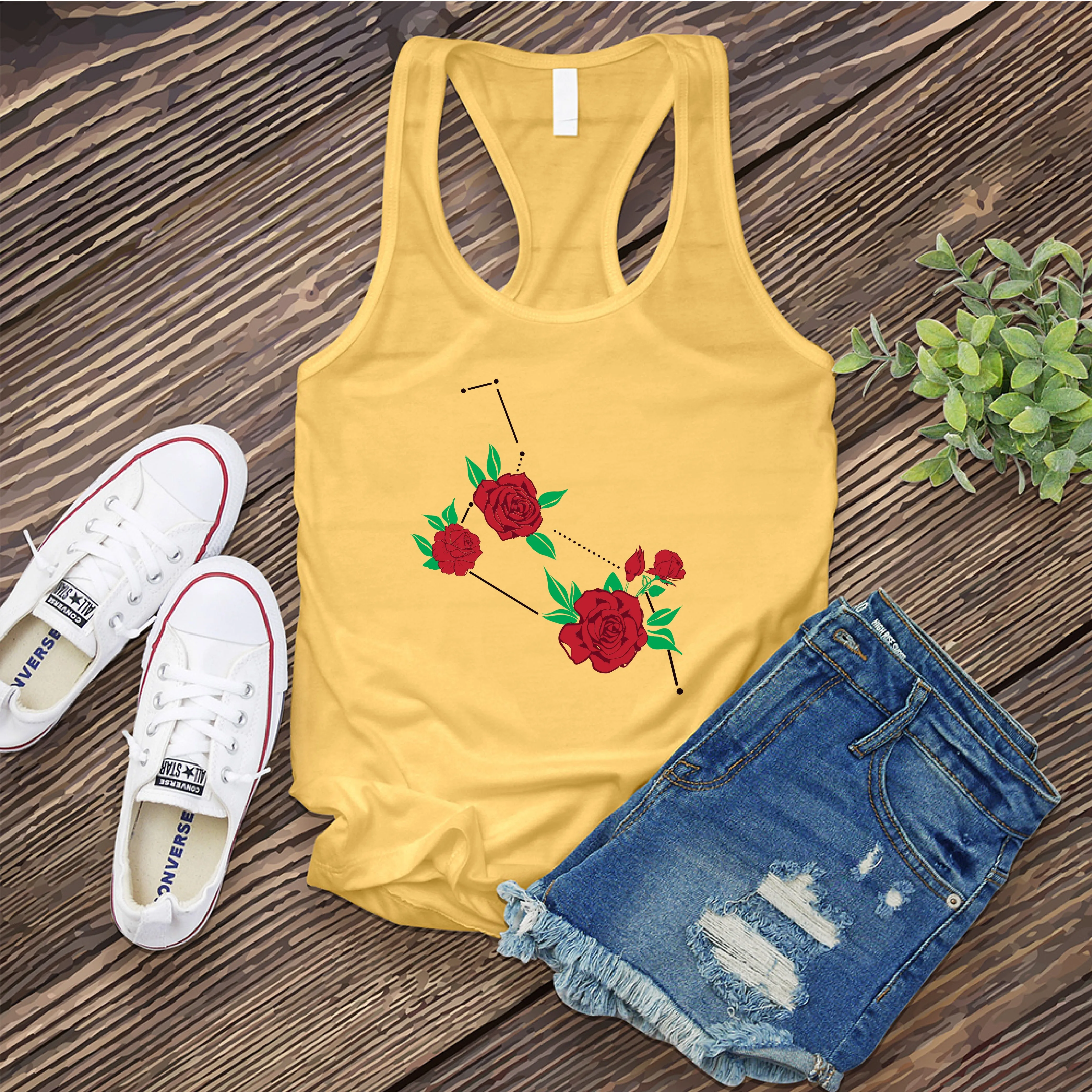 Leo Rose Constellation Women's Tank Top