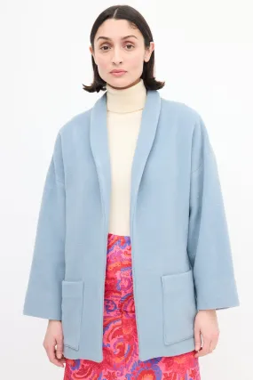 Light Blue Wool Patch Pocket Jacket