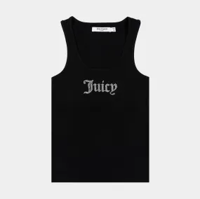 Long Bling Top Womens Tank Top (Black)