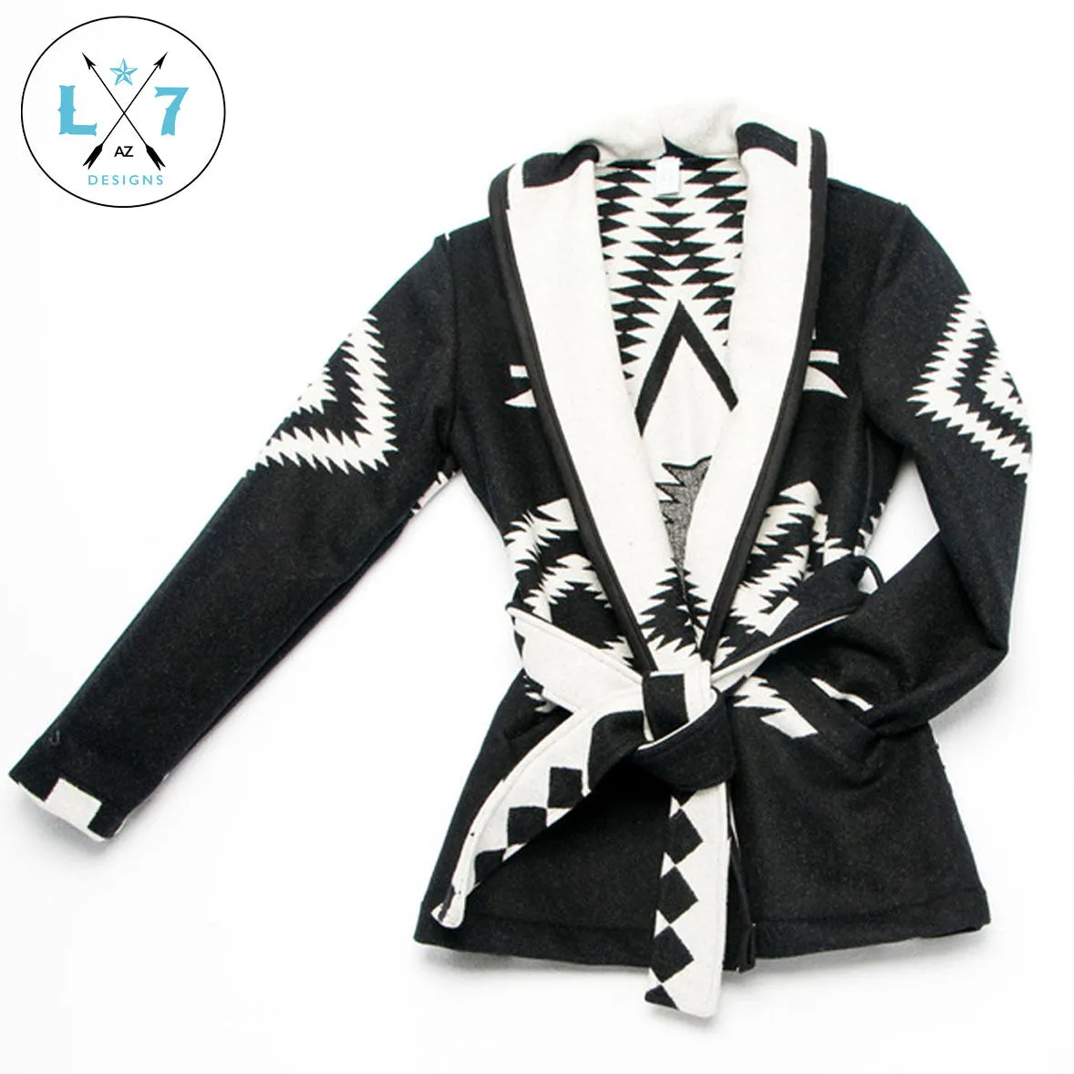 Los Ojos Wool Wrap Coat