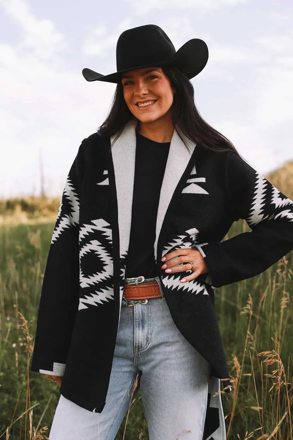 Los Ojos Wool Wrap Coat