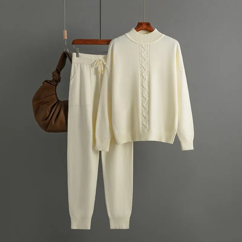 LovelyRLovely Half Turtleneck Twist Knitting Suit