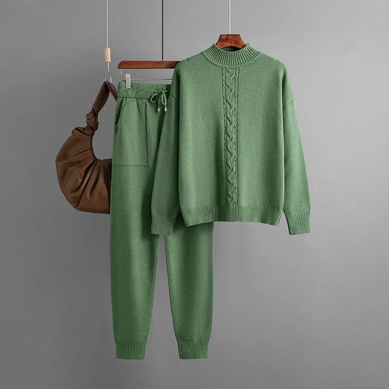 LovelyRLovely Half Turtleneck Twist Knitting Suit