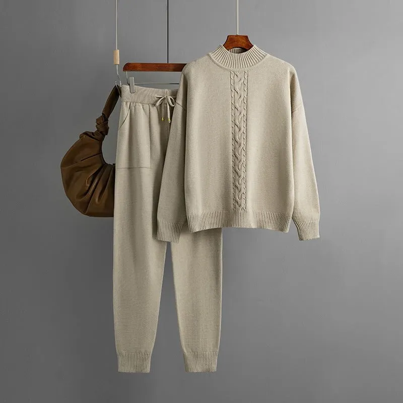 LovelyRLovely Half Turtleneck Twist Knitting Suit