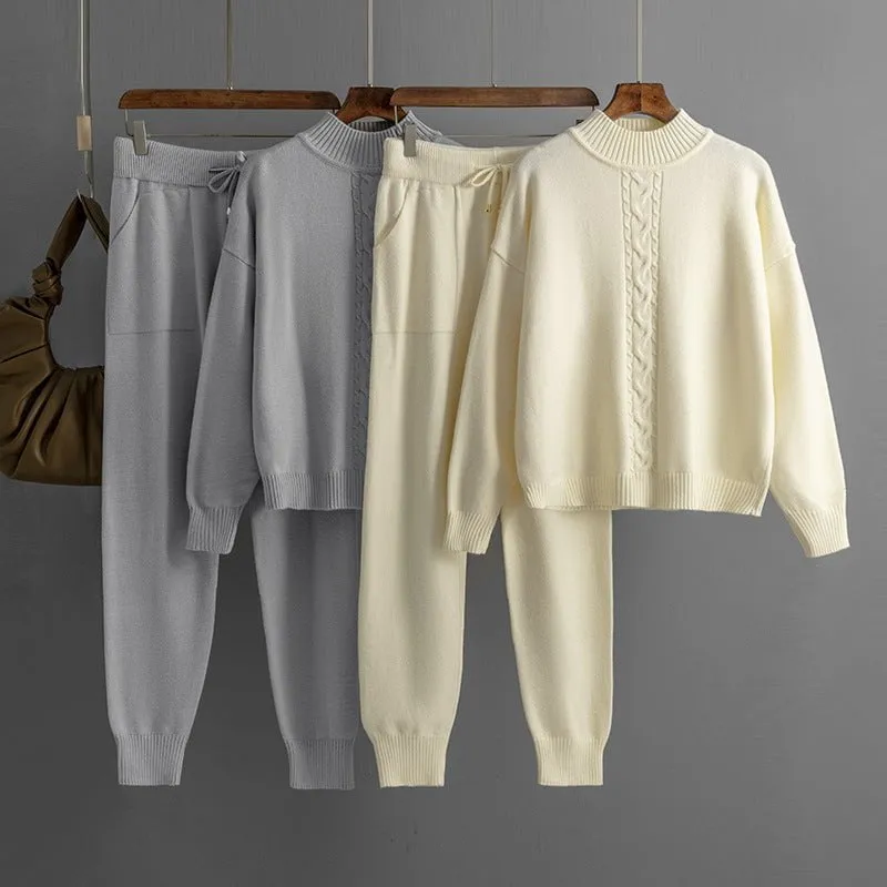 LovelyRLovely Half Turtleneck Twist Knitting Suit