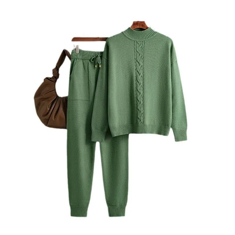 LovelyRLovely Half Turtleneck Twist Knitting Suit