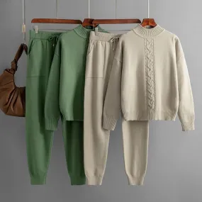 LovelyRLovely Half Turtleneck Twist Knitting Suit