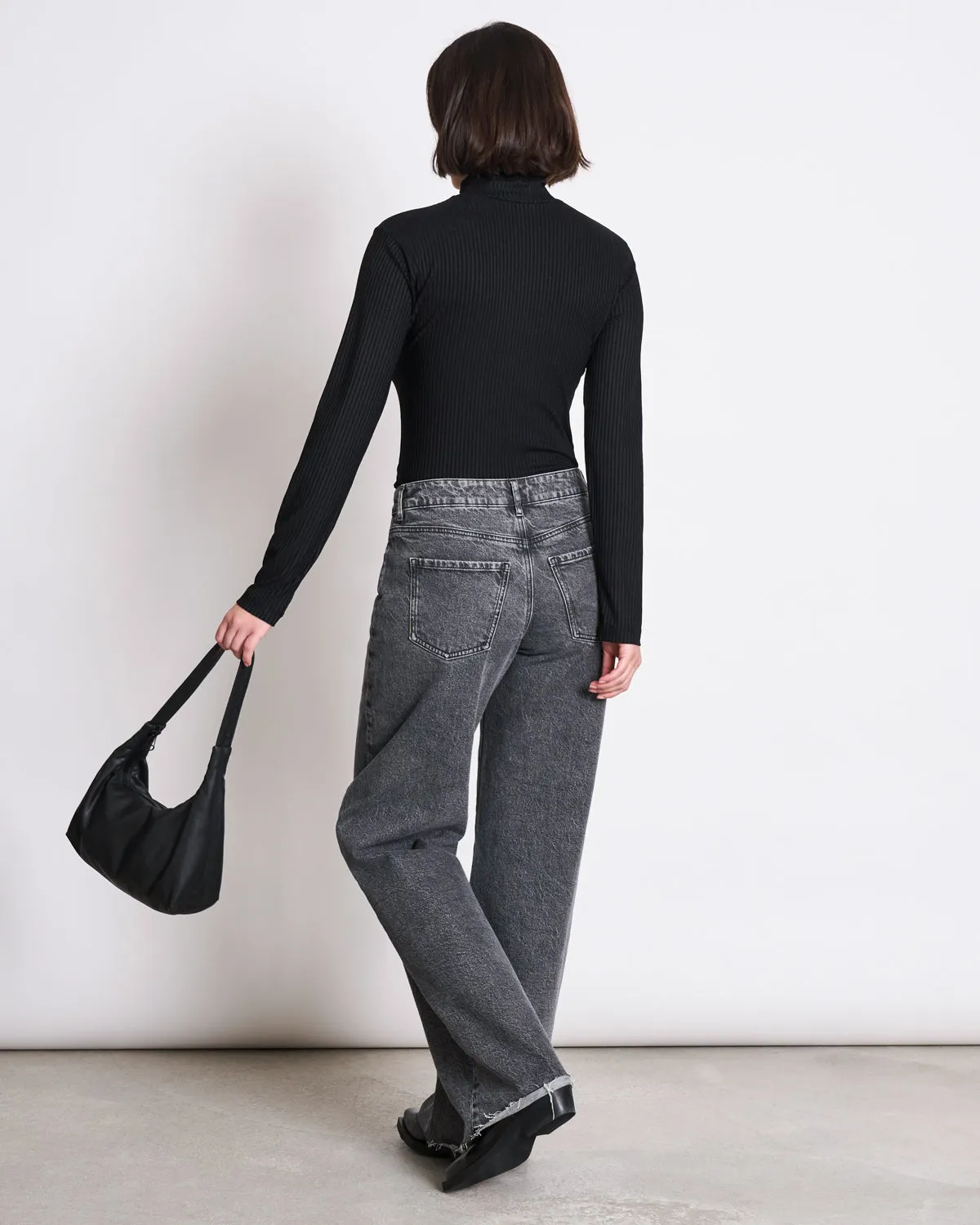 LYOCELL RIB TURTLENECK MIO BLACK