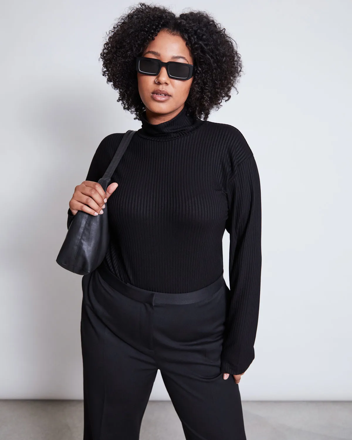 LYOCELL RIB TURTLENECK MIO BLACK
