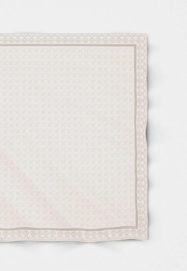 Mahsuri Bawal Monogram Cotton Voile Square Scarf