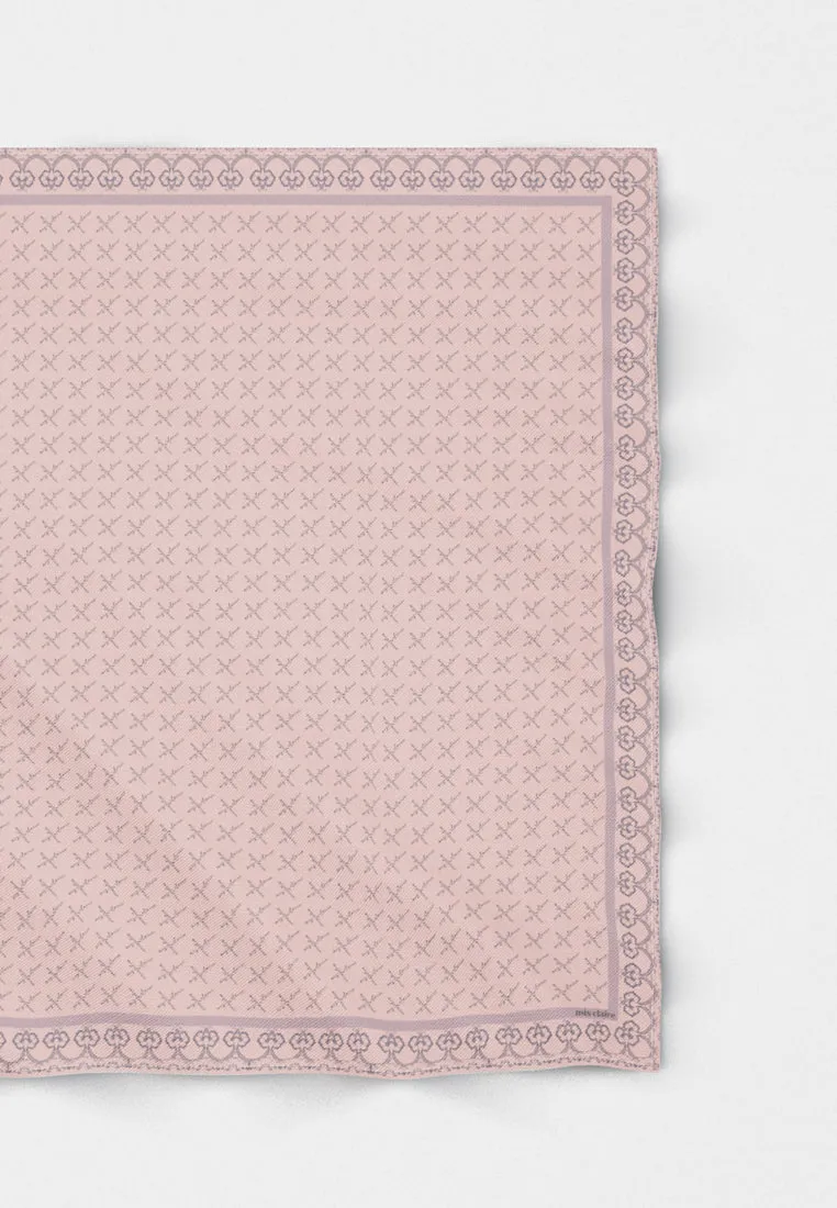 Mahsuri Bawal Monogram Cotton Voile Square Scarf