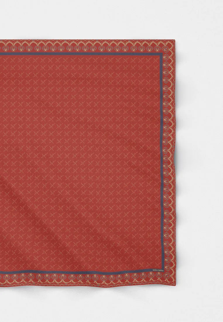 Mahsuri Bawal Monogram Cotton Voile Square Scarf
