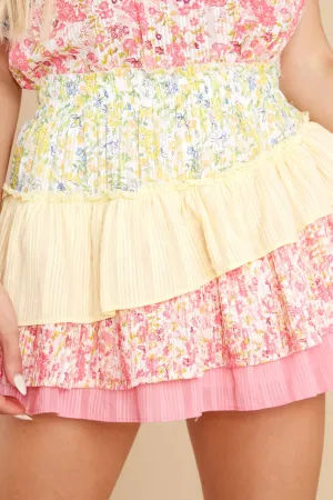 Mayze Fruity Punch Colorblock Mini Skirt