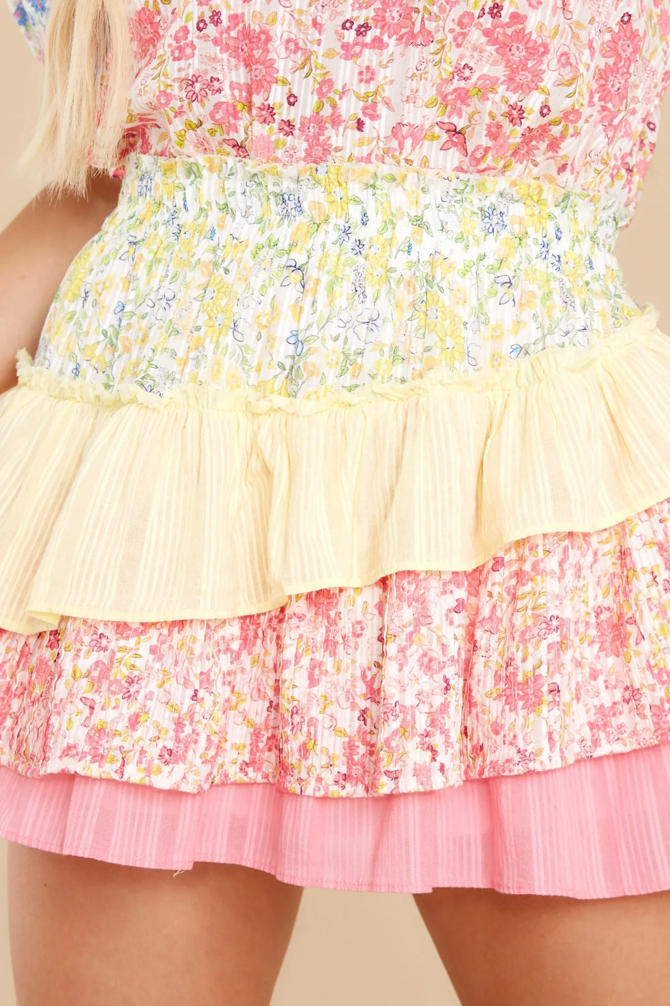 Mayze Fruity Punch Colorblock Mini Skirt