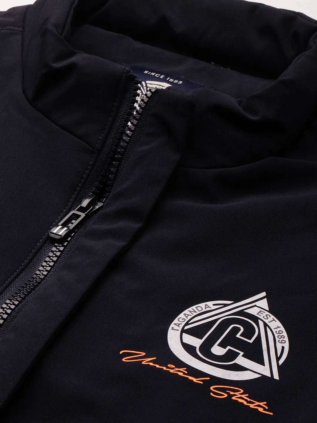 Men Blue Solid Jacket