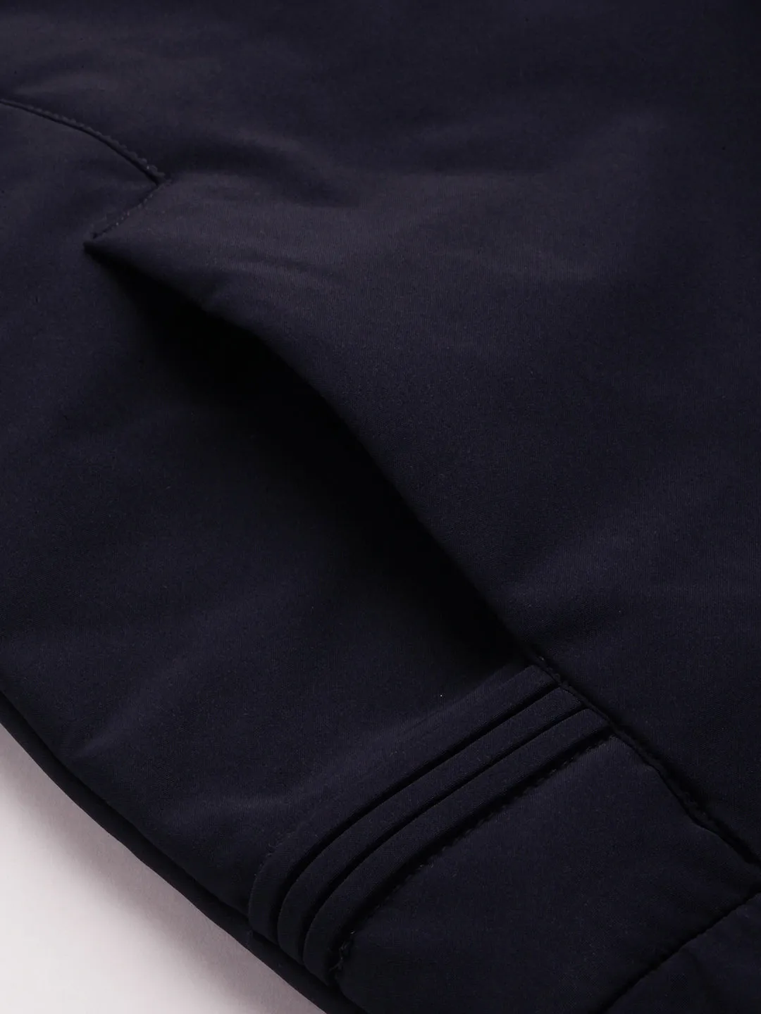 Men Blue Solid Jacket