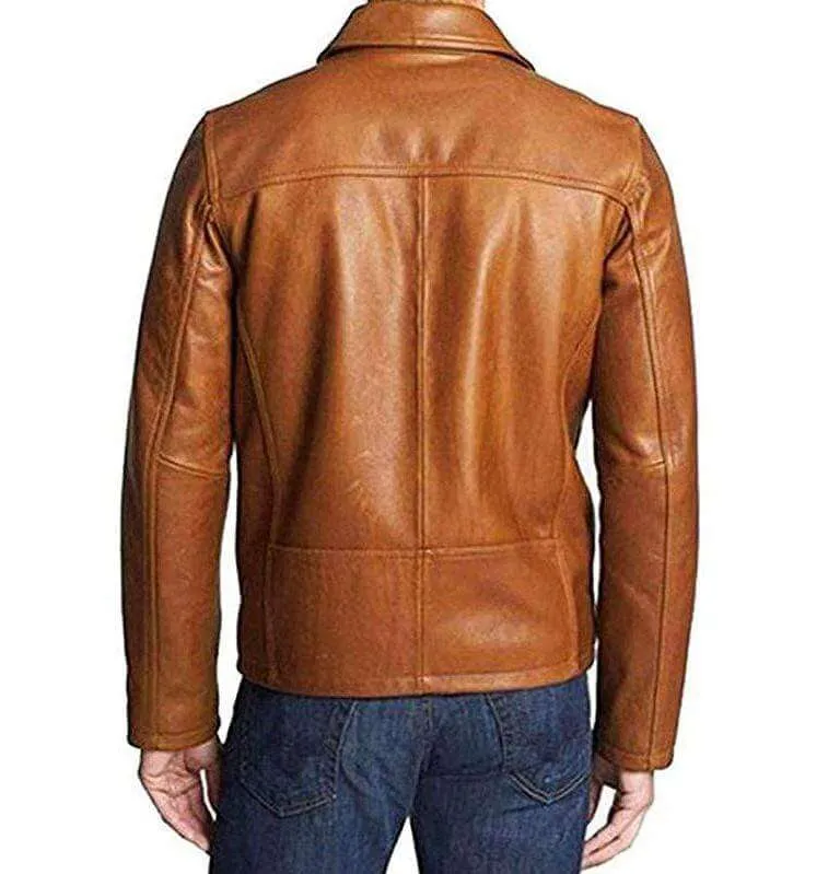 Men's Genuine Leather Lambskin Bomber Jacket