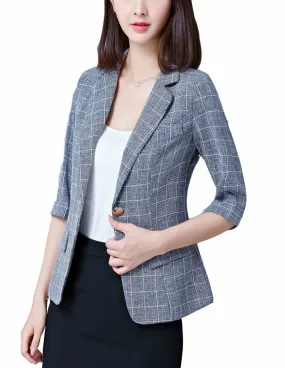 MFrannie Women's summer leisure blazer 3/4 sleeved work office blazer