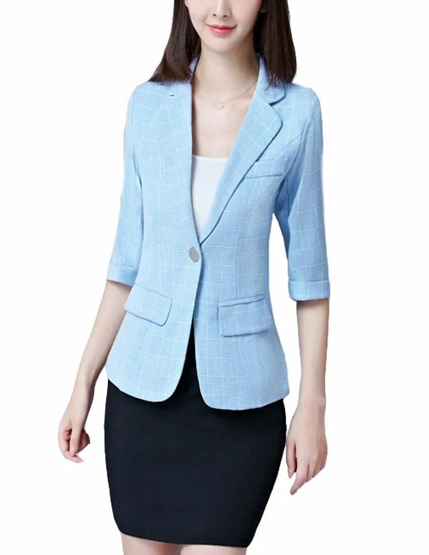 MFrannie Women's summer leisure blazer 3/4 sleeved work office blazer
