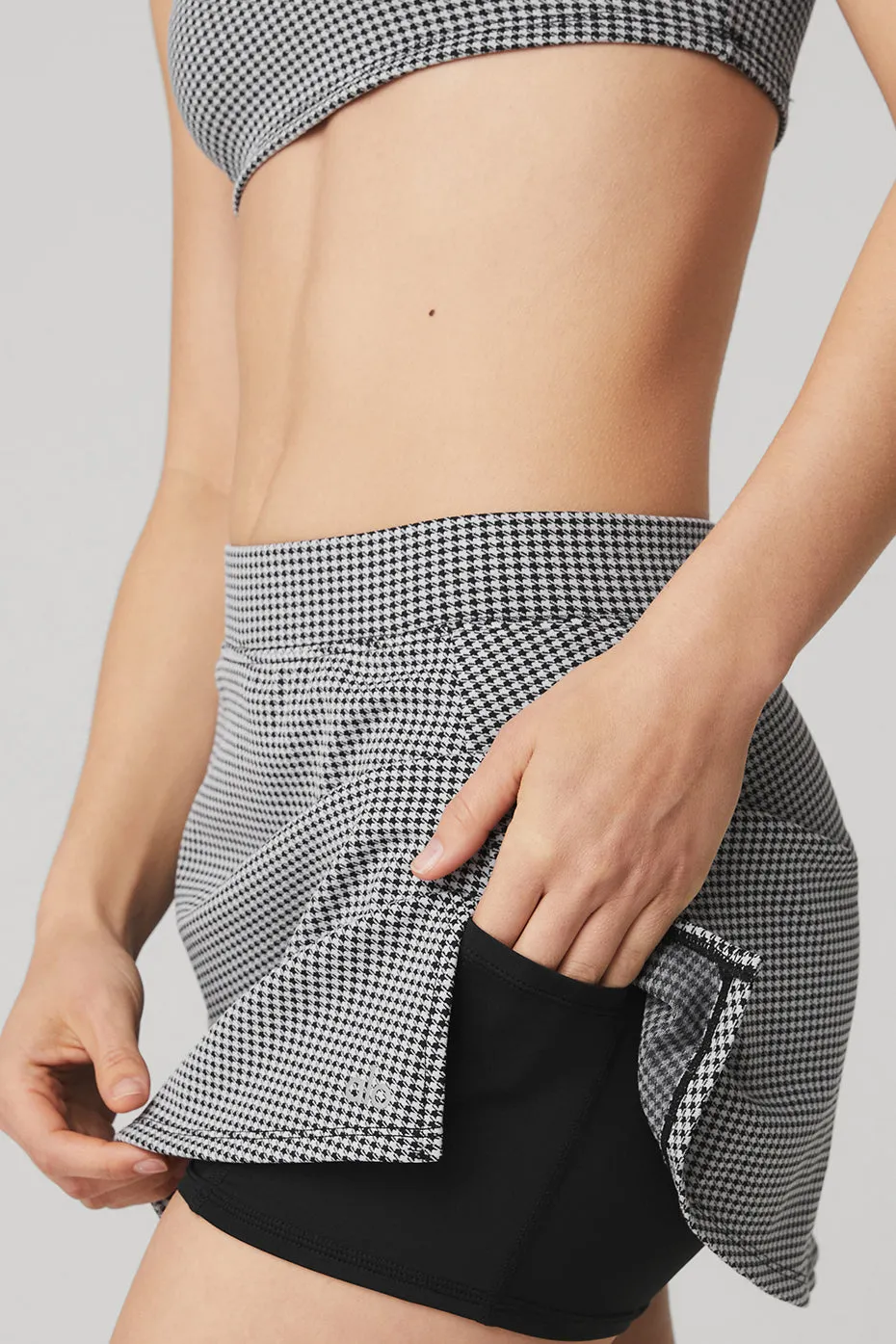 Micro Houndstooth Bra & Micro Houndstooth Tennis Skirt Set