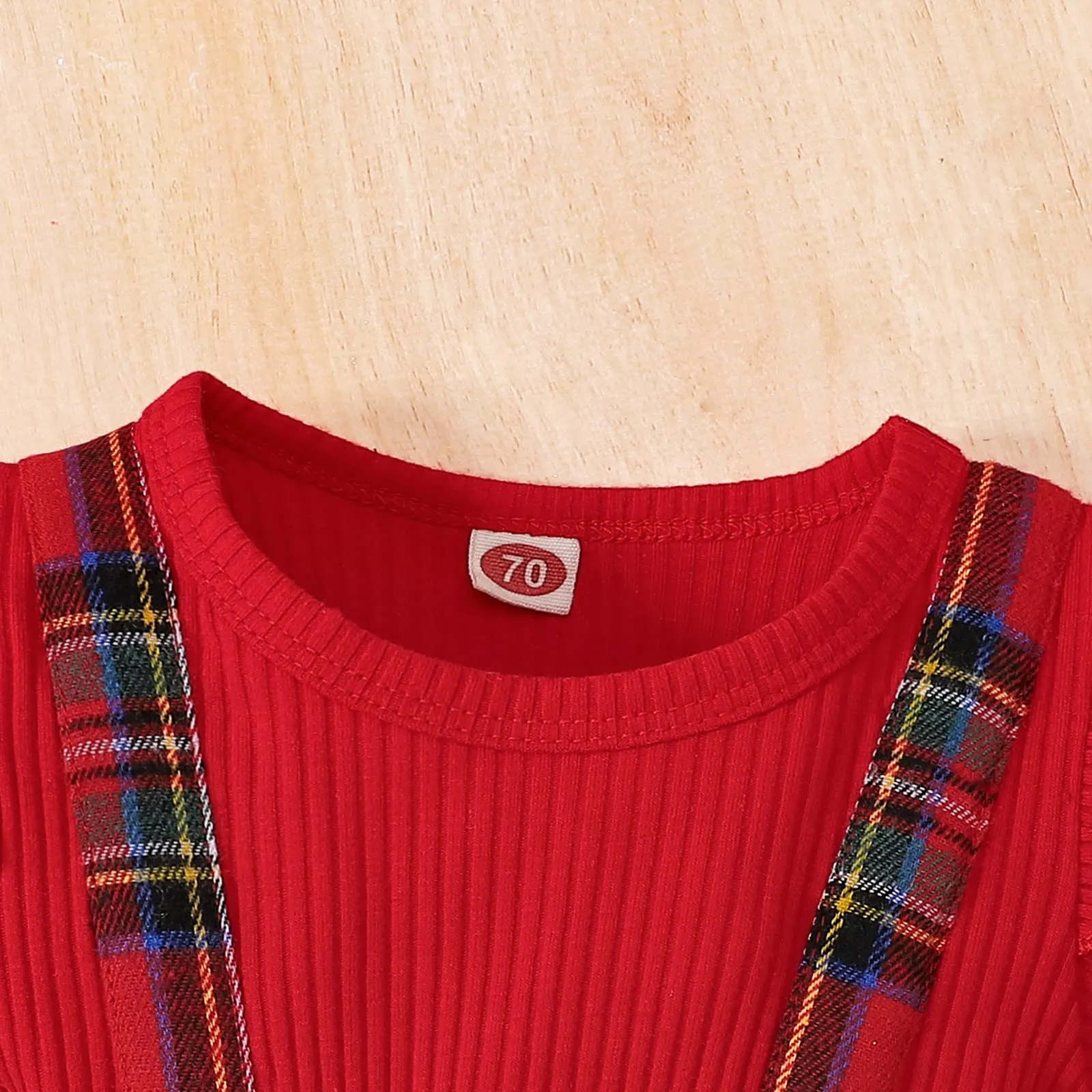 MoccyBabeLee Christmas Newborn Baby Girls Outfit Infant Red Plaid Romper Long Sleeve Bodysuit Jumpsuits Patchwork Skirt Headband Xmas Clothes