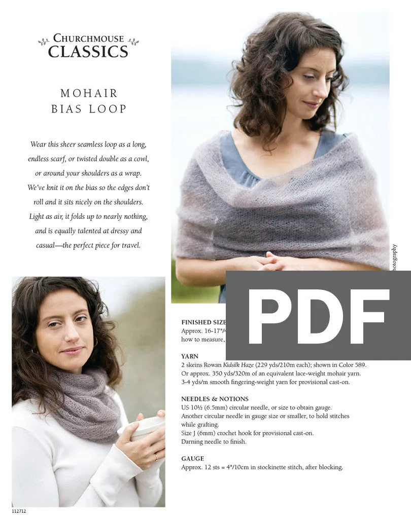 Mohair Bias Loop Using Rowan Kidsilk Haze