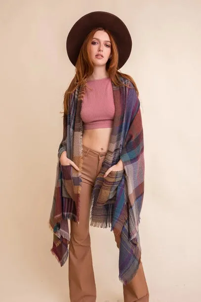 Multi-Color Plaid Wrap