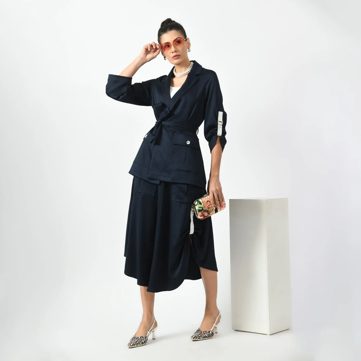 Navy Blue Jacket With Pocket