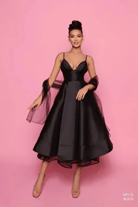 NICOLETTA  mikado satin cocktail gown