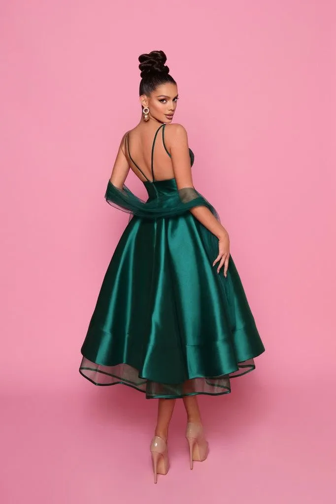 NICOLETTA  mikado satin cocktail gown