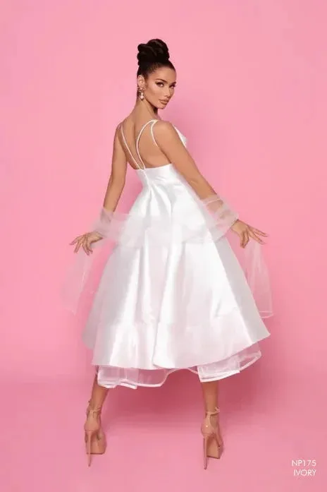 NICOLETTA  mikado satin cocktail gown