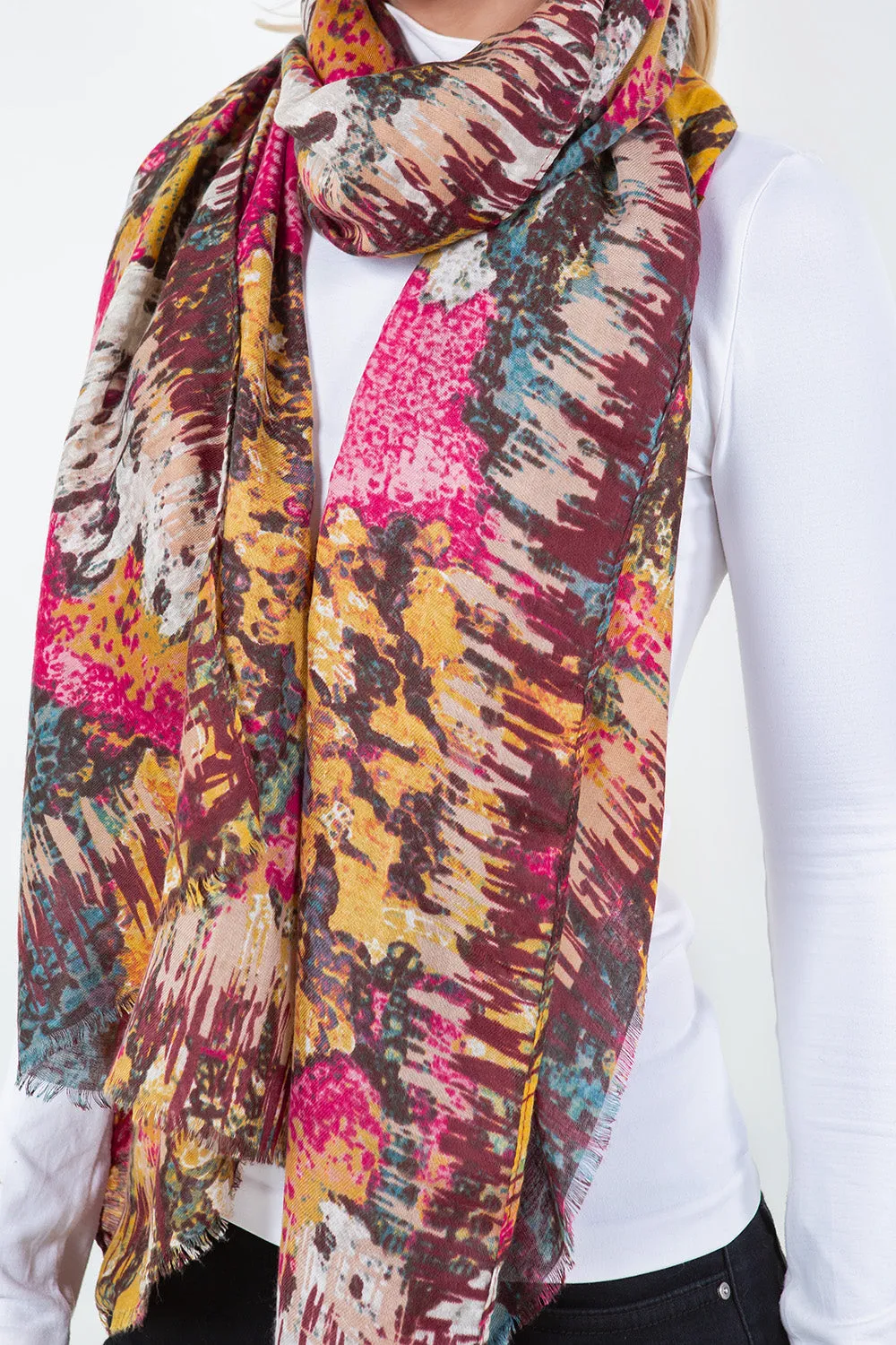 OP-4301 Abstract Floral Scarf